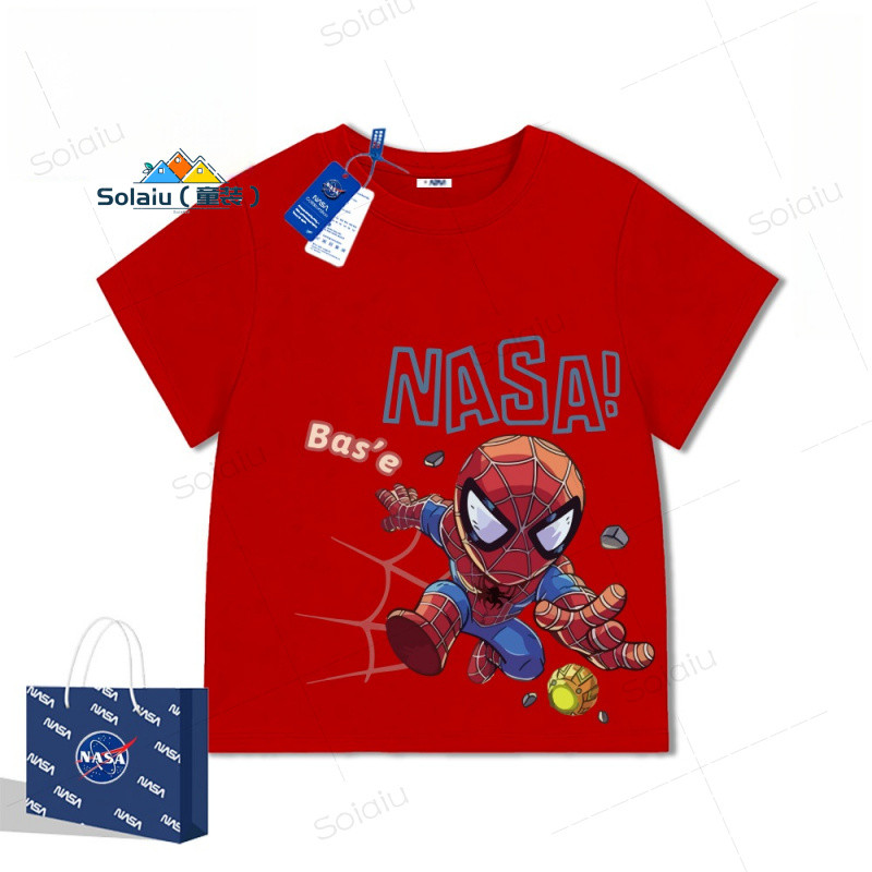 เสื้อยืดเด็กผู้ชายลายสไปเดอร์แมน ผ้านิ่มใส่สบาย สไตล์เกาหลีคุณภาพดี