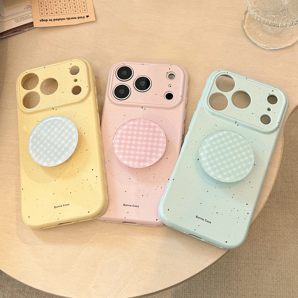 ลายสก๊อตขาตั้งเคสโทรศัพท์ที่เรียบง่ายเคส ทีพียู แบบนุ่มสําหรับ ไอโฟน 12 13 14 15 16 17 มือโปร สูงสุด