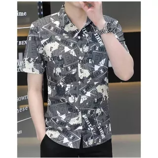 เสื้อแขนสั้นสำหรับผู้ชายฮาวายตัดเย็บด้วยผ้าโพลีเอสเตอร์ Fiber 3 สี M-3XL เทศกาลสงกรานต์