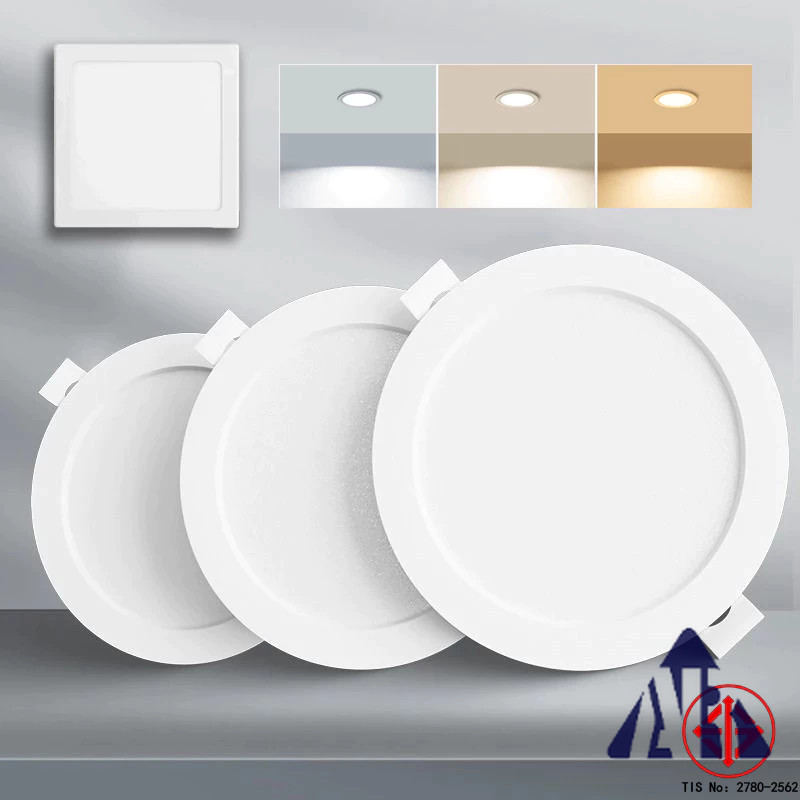 ไฟดาวน์ไลท์ ฝังฝ้า Led หลอดไฟ Led กลม ไฟ ไฟเพดาน 6w 12w 24w Panel Light LED ไฟติดเพดาน