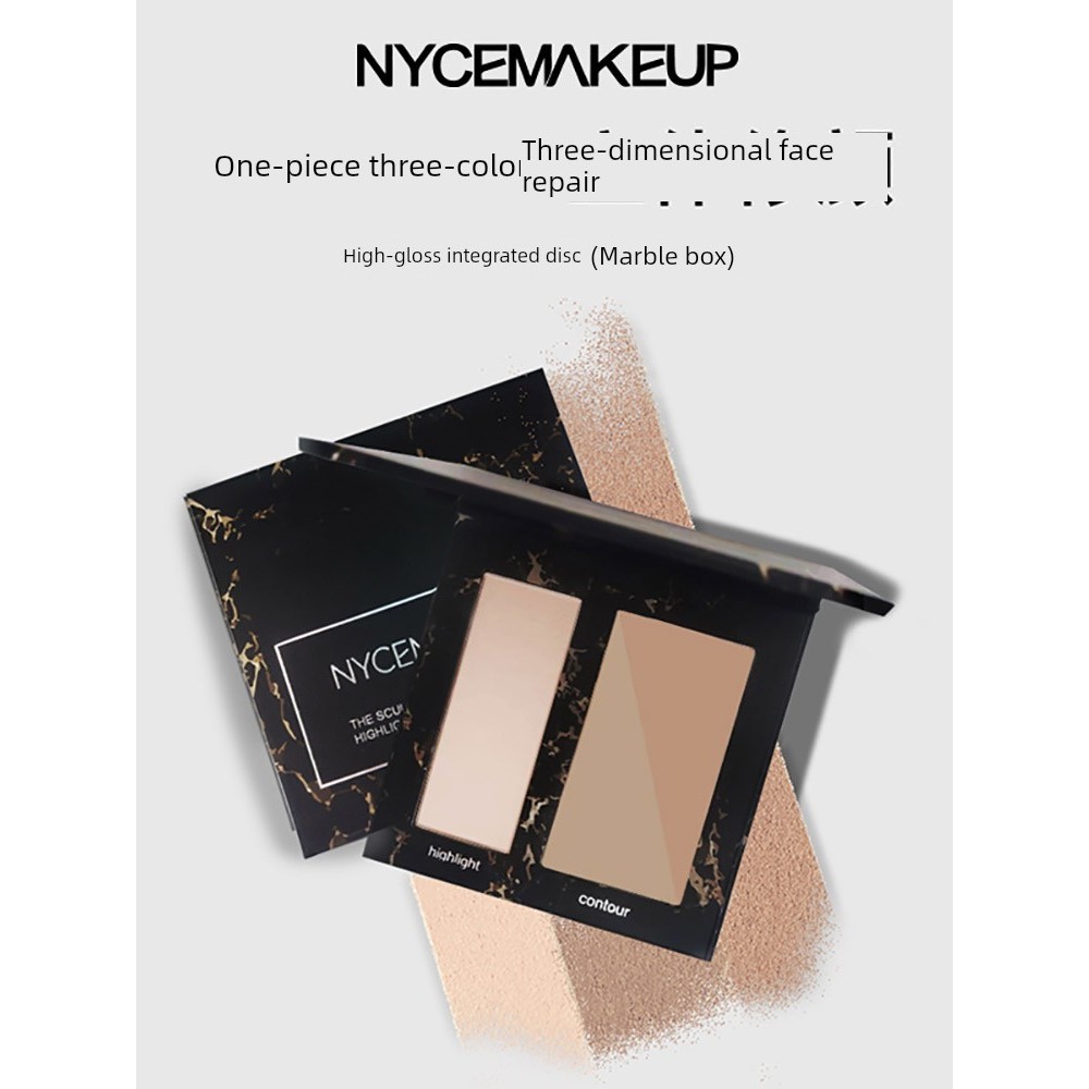contour คอนทัวร์ NyceMakeup High Gloss Contouring All-in-One Disc Nose Shadow Silhouette 3-in-1 Matt