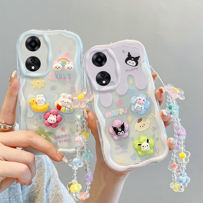 เคส For Oppo A18 / A38 4G TPU เคส BBNYGZ สไตล์ครีม 3D ตุ๊กตากรณีโทรศัพท์ใสที่มีหลายรูปแบบ.