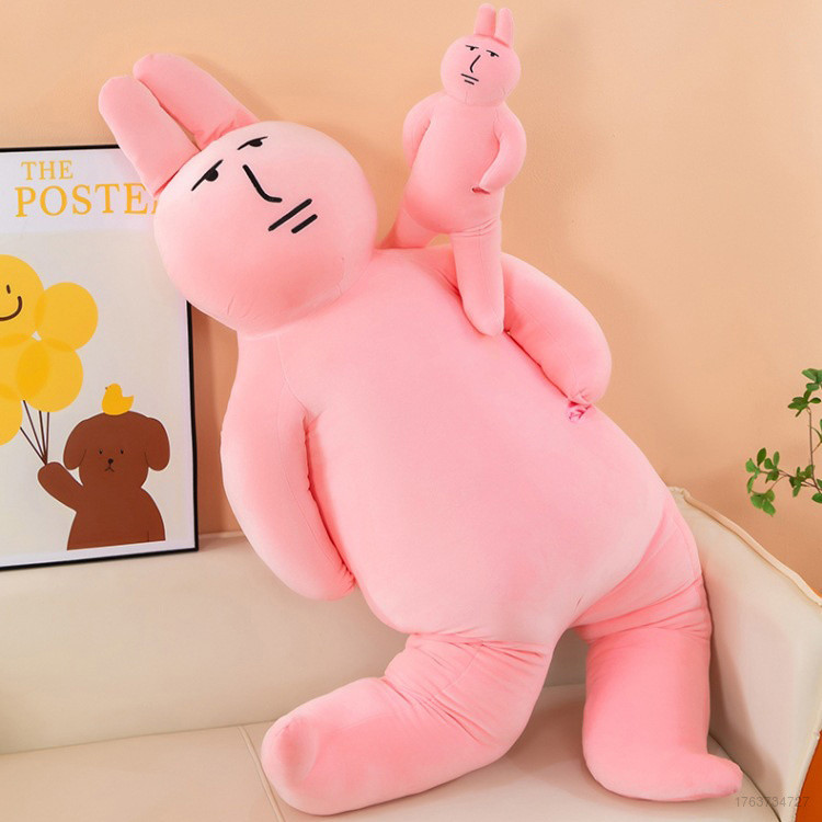 XY My Friend Rabbit Ugly น่ารักสีชมพูสไตล์ญี่ปุ่นตุ๊กตาหมอน plushie ของเล่นเด็กสาว YX