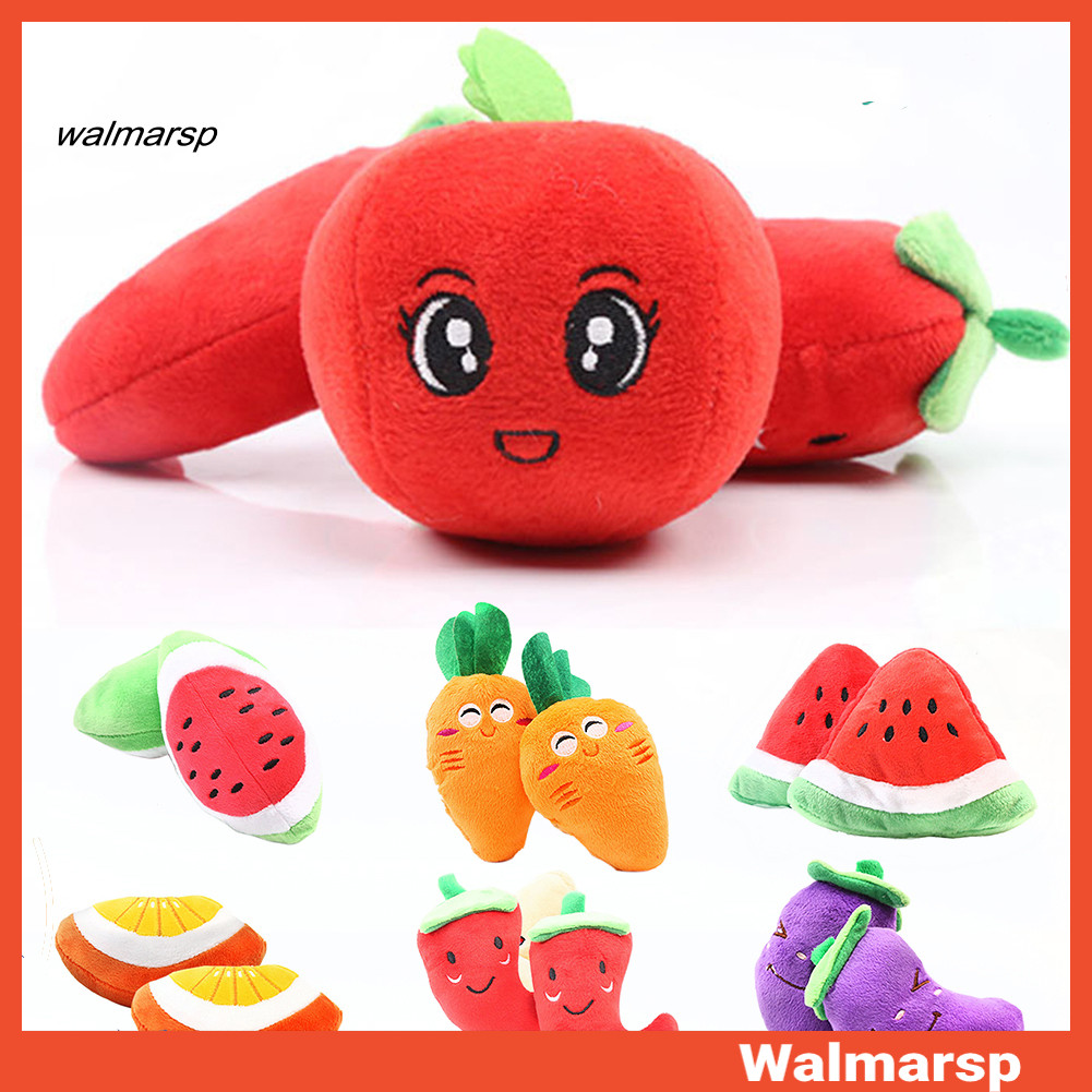ตุ๊กตาของเล่นการ์ตูนแครอทแตงโมสำหรับสัตว์เลี้ยง