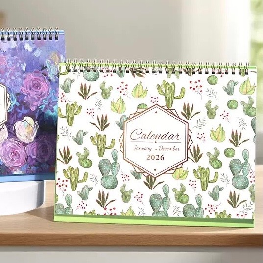 ปฏิทิน ปฏิทิน 2026 2026 ตลอดทั้งปีโต๊ะปฏิทินหนังสือสํานักงานสก์ท็อปตกแต่งปฏิทินแผนหนังสือวินัยในตนเอ