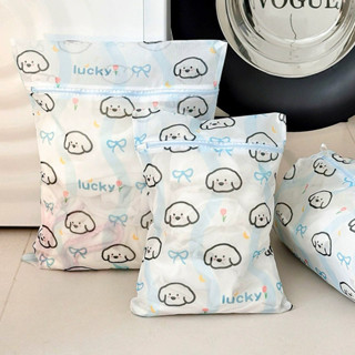 COD ถุงซักผ้าตาข่ายลายลูกสุนัข มีซิป ป้องกันผ้าเสียรูป หลายไ…