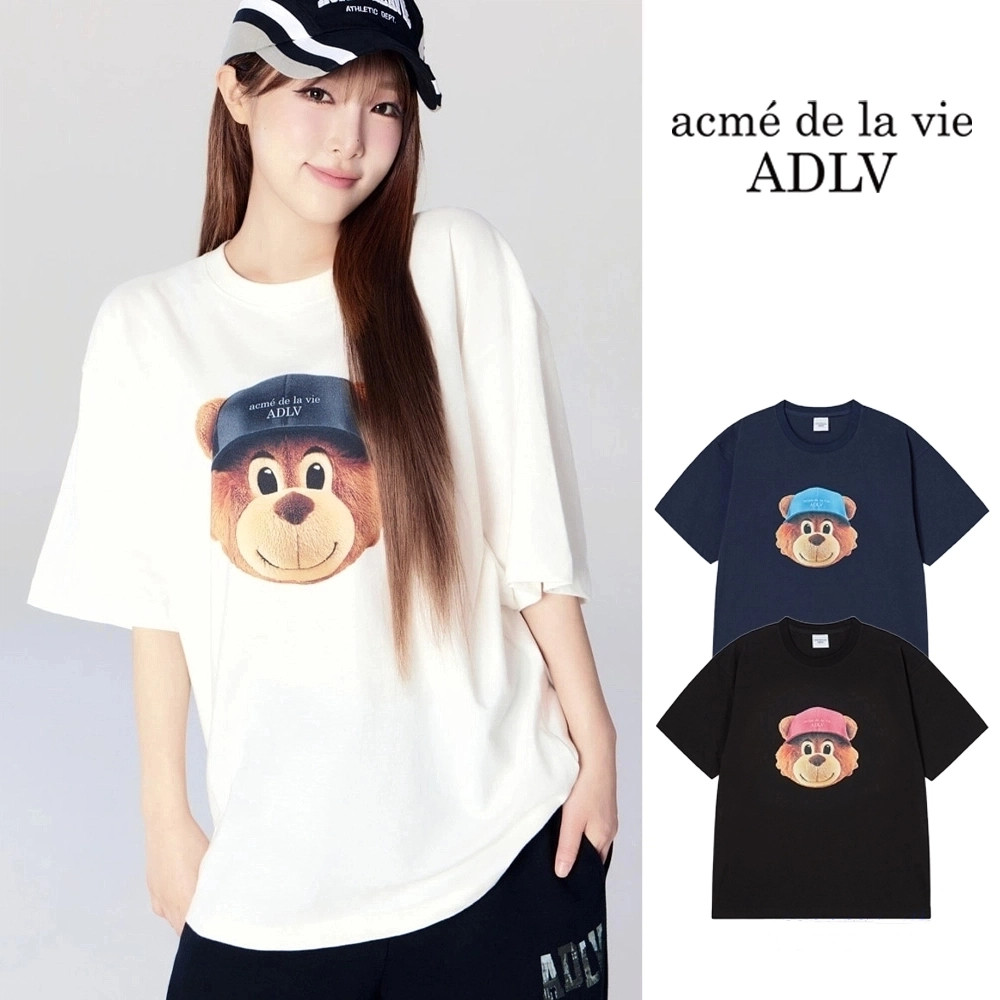2025 ใหม่ Acme de Ia vie AdIv 3D AC BEAR FACE SHORT SLEEVE T-SHIRT