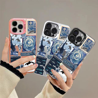ดาววาฬ For iPhone เคสไอโฟน 13 14 11 Pro 16 Pro Max 15 14 PRO 11 MAX X XS MAX XR 7/8PLUS 15 16 Plus 12