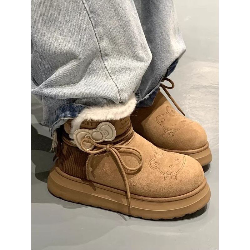 รองเท้าผู้หญิงแบบบูทสั้นฤดูหนาว ดีไซน์ใหม่ พร้อมซับในขนแกะให้อบอุ่น - รูปที่ 5