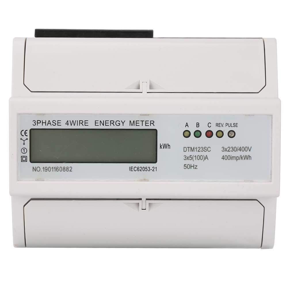 3 เฟส Kwh Meter,230/400V 5-100A การใช้พลังงานดิจิตอลไฟฟ้า 3 เฟส Kwh Meter LCD