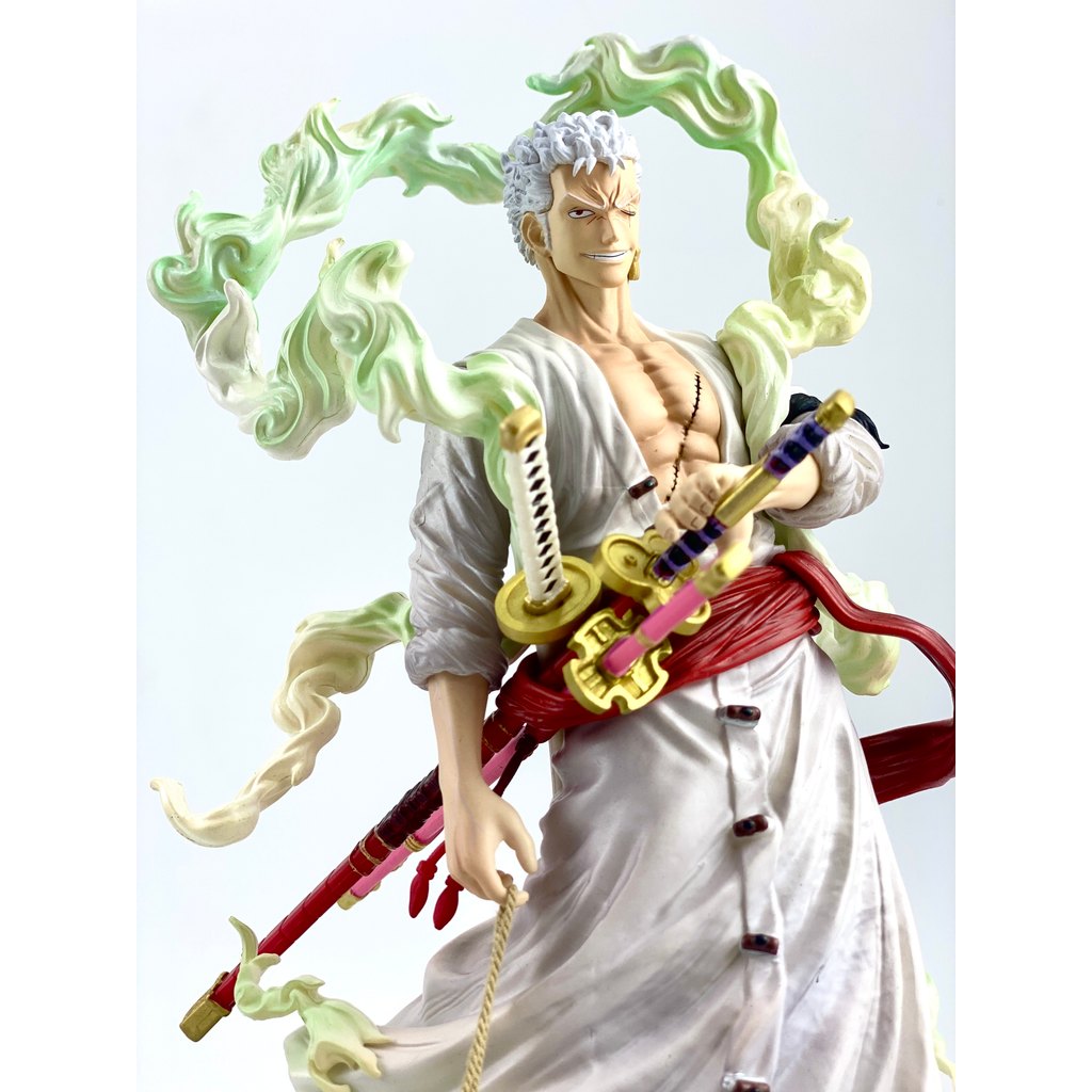 [DW] One Piece Nika Version Zoro Dual Magnetic Heads 3 Swords Sake Flask Collectible Gift Statue