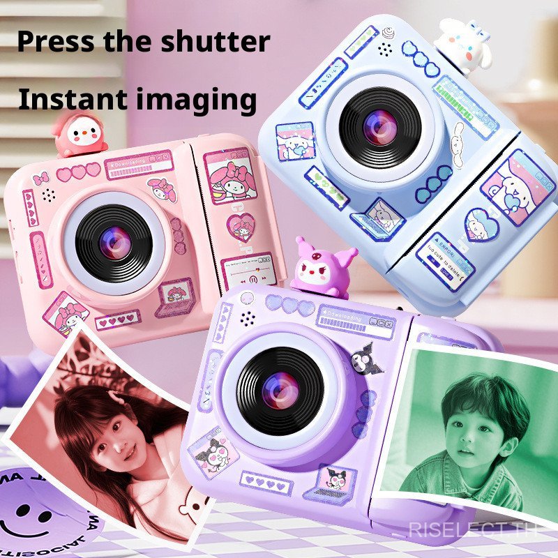 [Half-year warranty]Fast Shipping High-definition dual-camera children's instant camera with printable color photos Take photos and videos Children's Toys Gift 7XD5