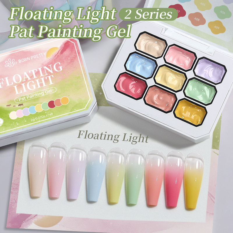 BORN PRETTY 4 IN 1 Pat Ombre เจลโปแลนด์ Macaron ลอยสี Easy Gradient ภาพวาดเจลสําหรับ DIY ฝรั่งเศสเล็บเล็บ Solid UV Paint Art เจล