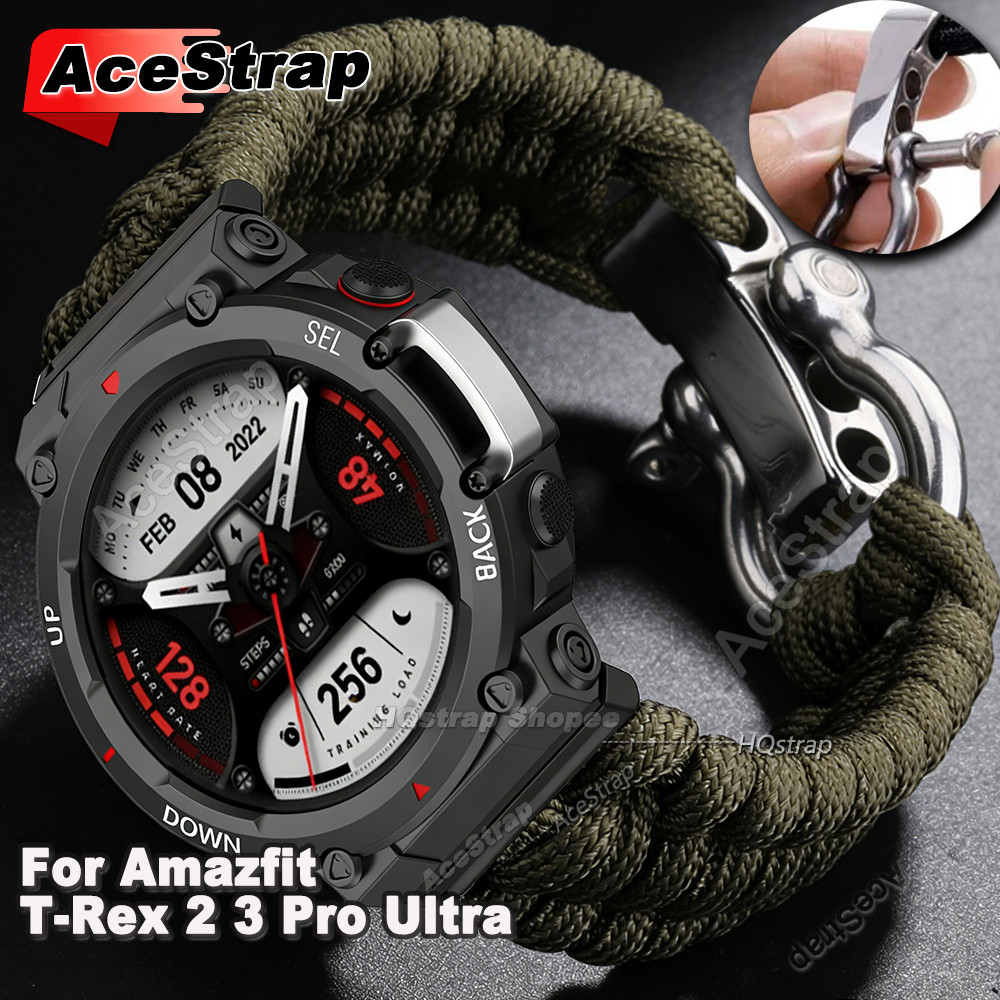 สายรัดไนลอนแบบถักสําหรับ Huami Amazfit T-rex 2 3 Ultra Tyrannosaurus สายนาฬิกาสําหรับ Amazfit T-rex Pro