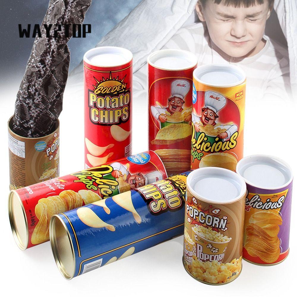 Way2top Magic Potato Chips กระป๋องฮาโลวีนน่ากลัว Fries เล่นของเล่นสนุก Aprils Fool วันงู Tricks
