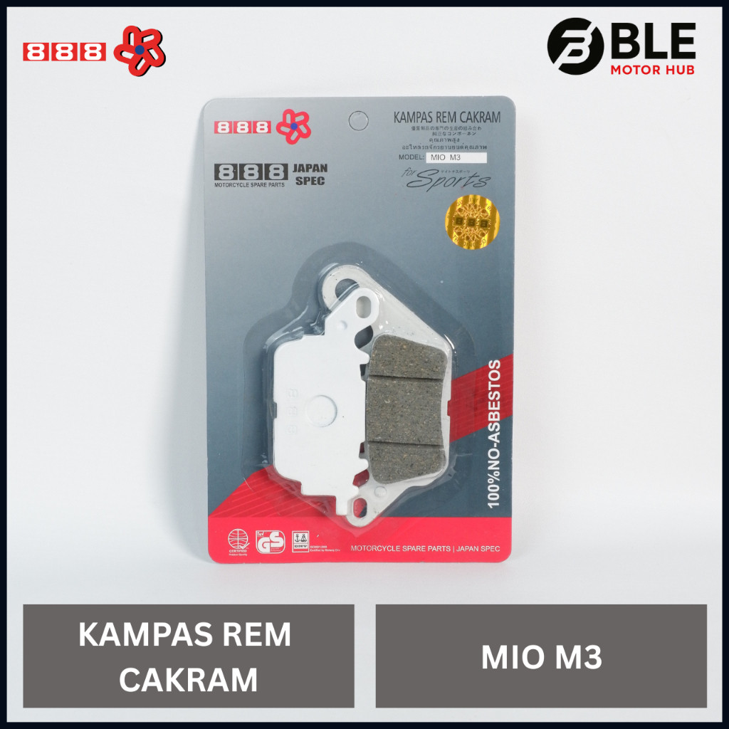 ผ้าดิสเบรคหน้า 888 สําหรับ Mio M3 / Mio J / Soul GT / MX-King | แผ่นรองดิส | BLE มอเตอร์ฮับ