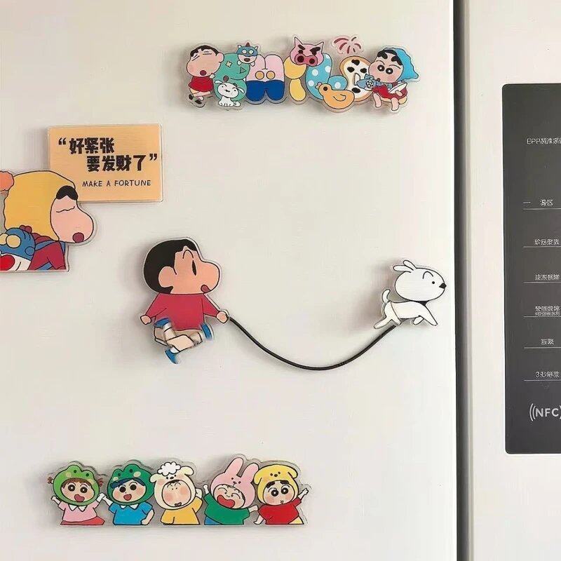 ตกแต่งตู้เย็นอะนิเมะน่ารัก Shin-Chan Magnetic Home Decoration Hole Board Universal สําหรับ Entry