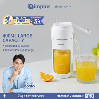 Simplus Portable Juicer Wireless Blender 400mL Capacity For Shakes and Smoothies Upgrade 12-Blades