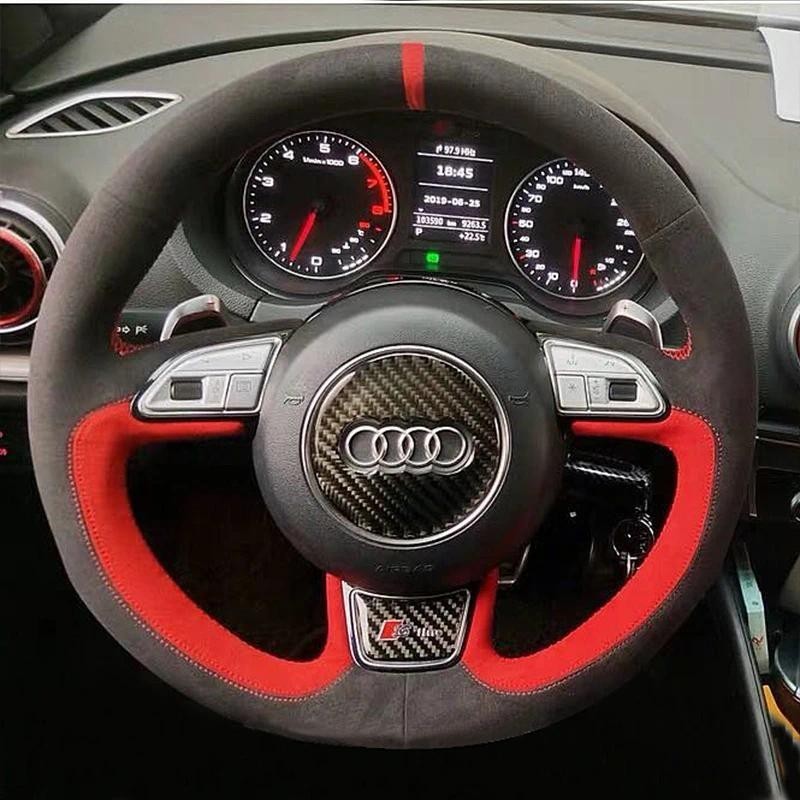 สําหรับ Audi Audi 8V Sportback A4 B8 Saloon Avant 8T A6 C7 8X S3 S4 เย็บมือคุณภาพสูงหนังนิ่มพวงมาลัย