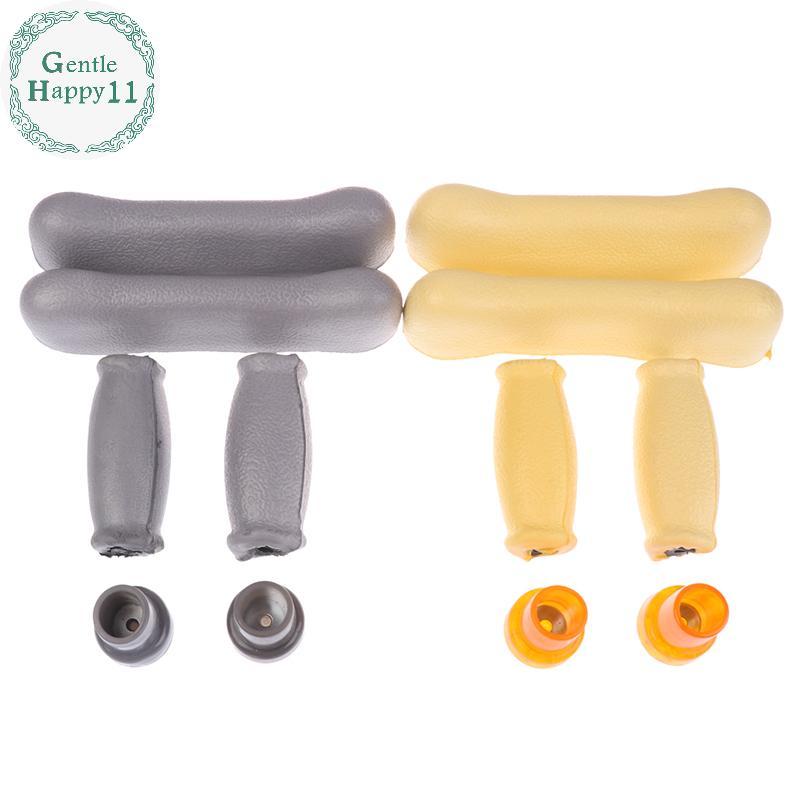 GentleHappy 6 ชิ้น/เซ็ต Axillary Crutch อุปกรณ์เสริมชุดแผ่นเปลี่ยนยางกันลื่นเบาะใต้วงแขน Hand Pad อุ
