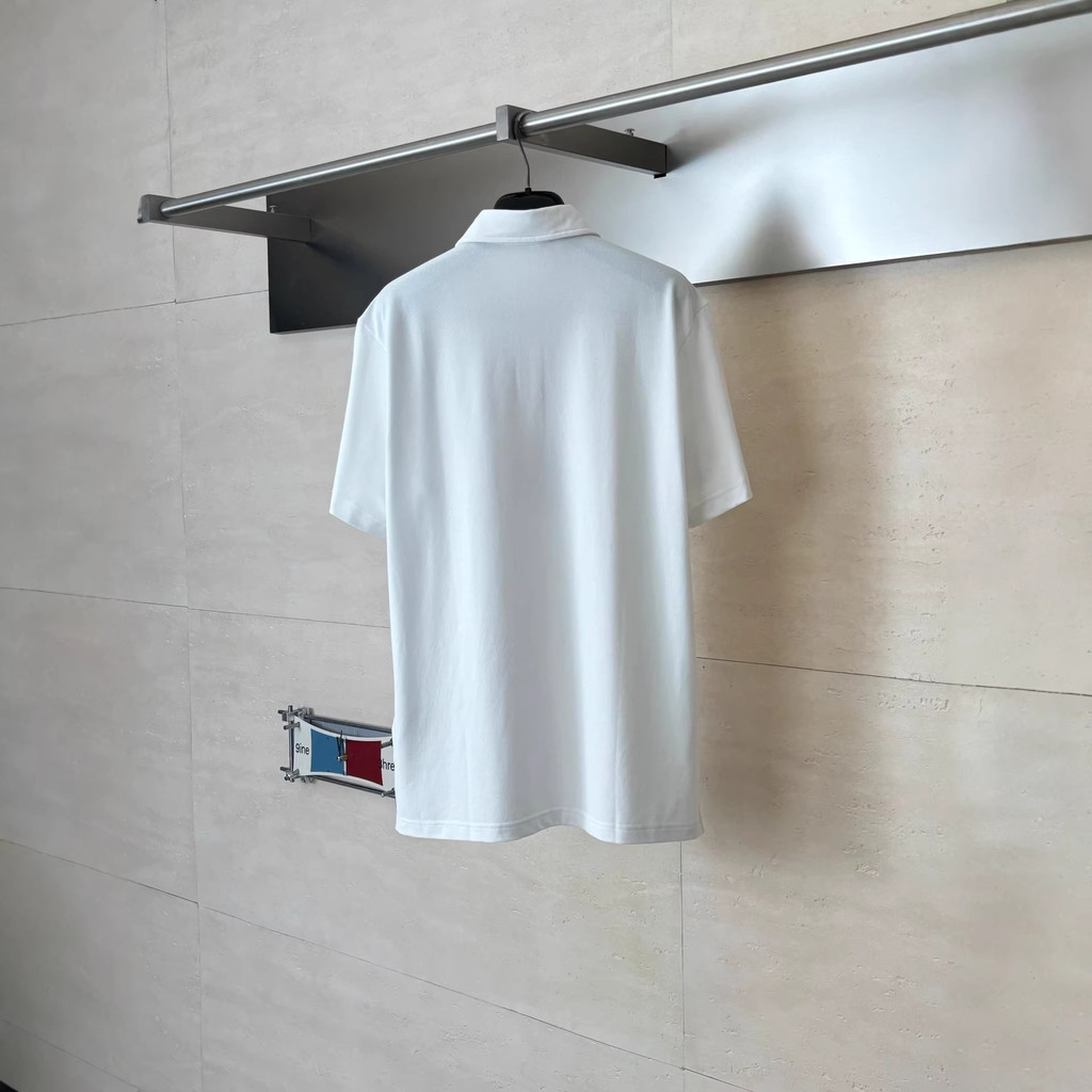 C98Q Loro Pian* Embroidered logo pique cotton short-sleeve polo shirt POLo Business casual shirt T S