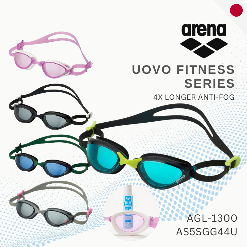 แว่นว่ายน้ำ Arena UOVO Fitness สำหรับผู้ใหญ่ รุ่น AGL-1300 / AS5SGG44U - เลนส์ป้องกันฝ้า Re-non
