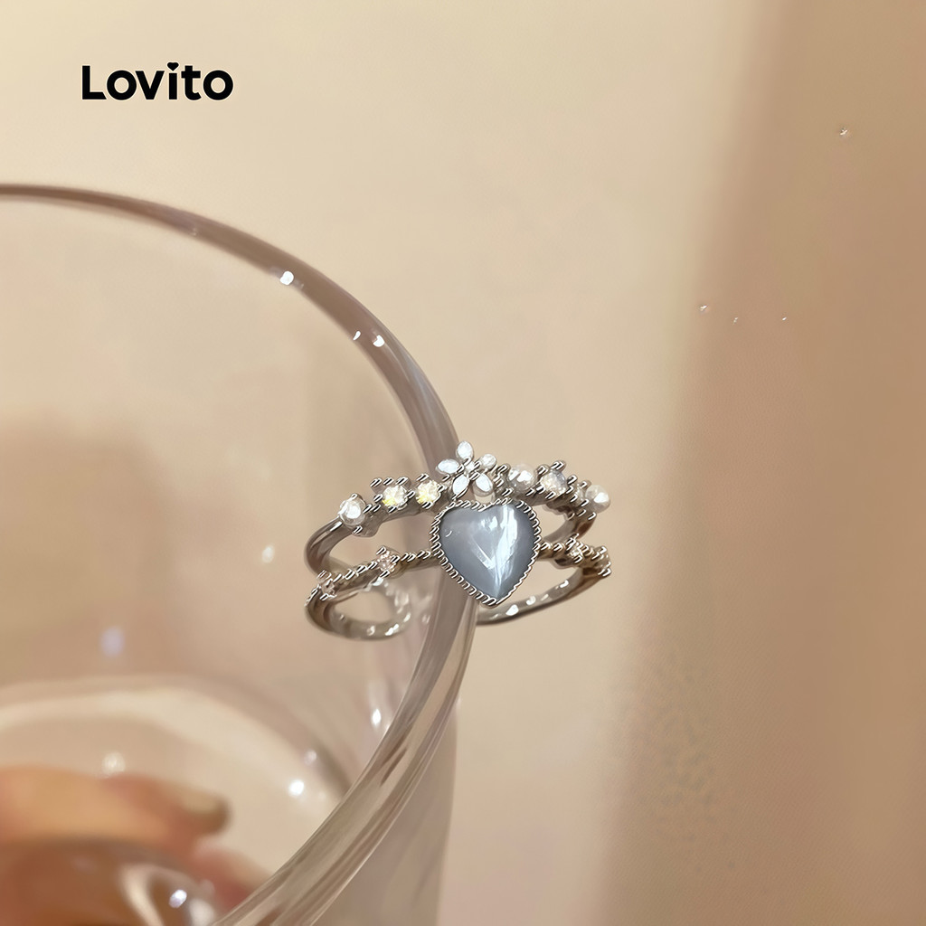 Lovito แหวนหัวใจหรูหรา 1 วง LFA114103