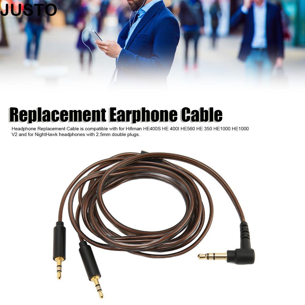 JUSTO หูฟังเปลี่ยนสาย, ยืดหยุ่น Plug and Play Aux สาย, 3.5 มม. 2.5 มม.120 ซม./47.2in อัพเกรดสายสัญญา