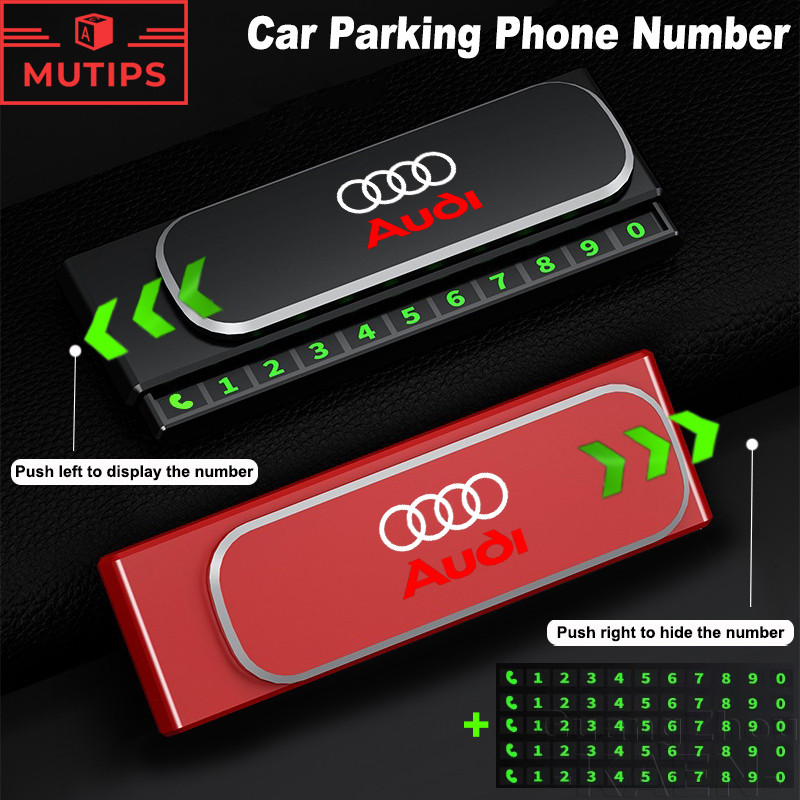 Audi รถยนต์ ป้ายหมายเลขโทรศัพท์ ติดรถยนต์ สําหรับจอดรถชั่วคราว แม่เหล็ก Phone Number Card สำหรับ A3 