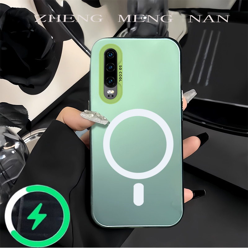 เหมาะสําหรับ Huawei P30 P40 P50 pro P50 P60 ART เคสโทรศัพท์สําหรับ silver matte รูขนาดใหญ่สีทึบ BQ ป้องกัน sofe 0044