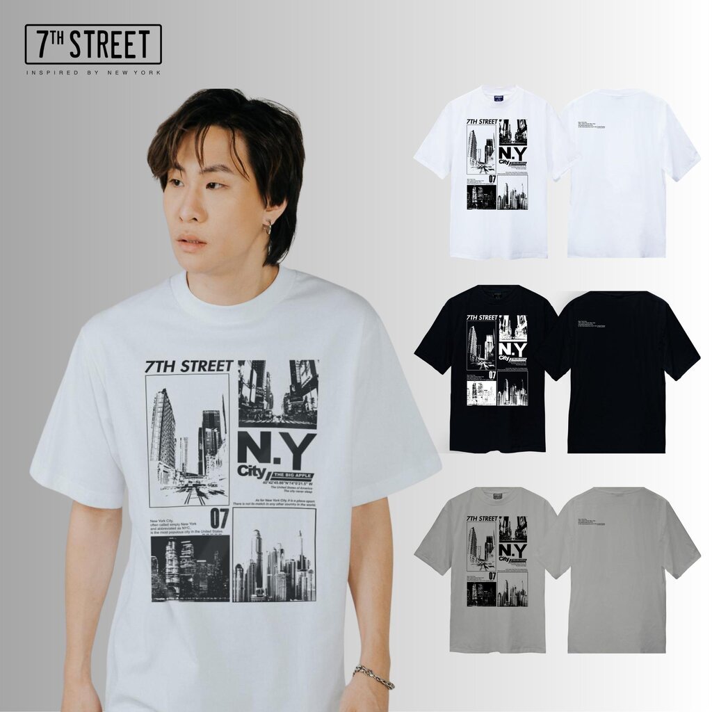 เสื้อโอเวอร์ไซส์ 7th Street ผ้า cotton100% ระบายความร้อนดีมาก ผ้าหนาอยู่ทรง แพทเทิร์นสไตล์ยุค90‘s ทรงคอฟิต คอหนาดูเนี...
