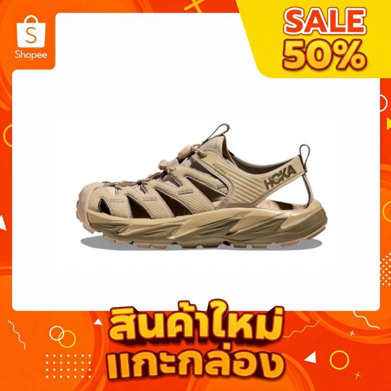 【รับประกันของแท้100%】🔥🔥🔥 HOKA ONE HOPARA OG รองเท้าชายหาดเดินป่าสีดำ / เทา / ขาว