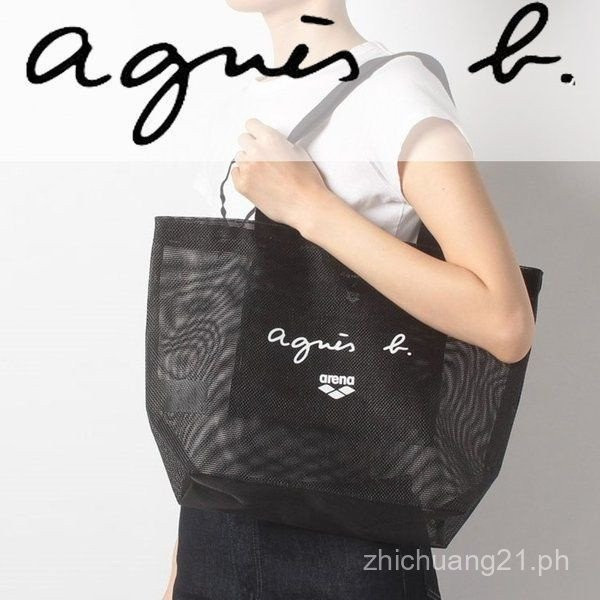ญี่ปุ่น agnesb Co-Branded arena ถุงตาข่ายช้อปปิ้งชายหาดอเนกประสงค์แฟชั่นขนาดใหญ่ความจุน้ําหนักเบากระ