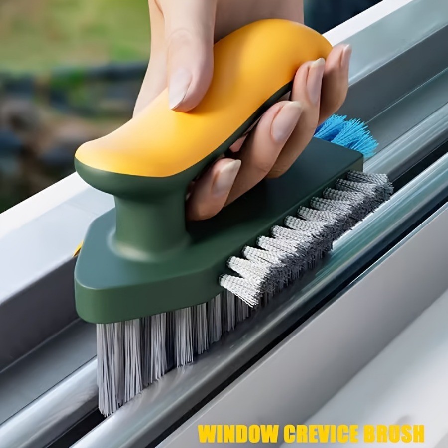 1Pcs 2-In-1 Handheld Cleaning Brush - No Dead Spot Multi-Functional for Crevices Windows Stoves Door
