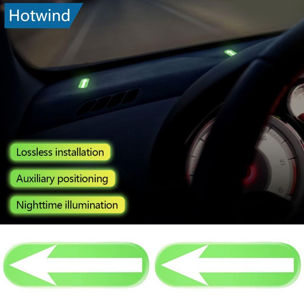 HW 2 ชิ้นสติกเกอร์รถส่องสว่างตําแหน่งสติกเกอร์สีเขียวสําหรับ Auto Decor Decal Night ขับรถความปลอดภัย