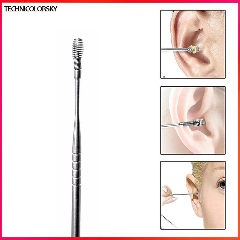 Technicolorsky Spiral Massage Ear Pi 360° เครื่องมือ Earpi สแตนเลสเกลียวแบบพกพาเกลียว TSY