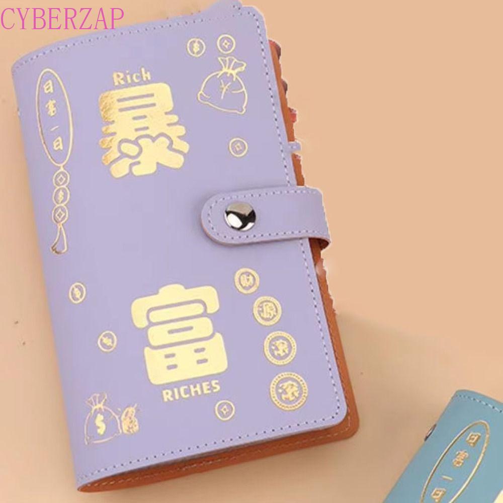 CYBERZAP 100 Envelope Challenge Binder, Easy Waterproof Money Saving Challenge Book, Creative PU Lea
