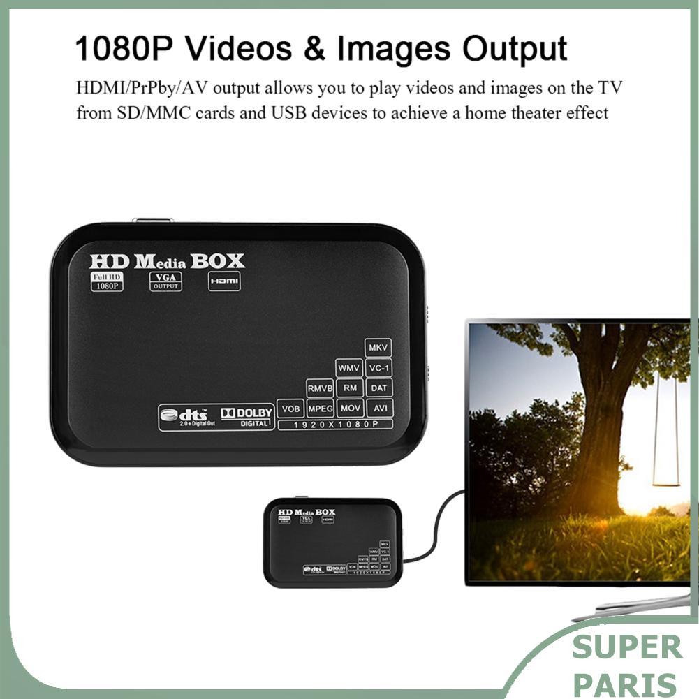 Superparis Superparis SUNGOOYUE Full HD Media Player 1080P ตัวถอดรหัสวิดีโอ 1.3 USB 2.0 รองรับ MKV A