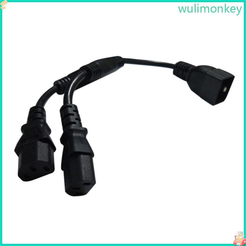 WU IEC320 C20 ถึง IEC320 C13 + C13 อะแดปเตอร์สายไฟ 3 เทอร์มินัลชายหญิงตัวเชื่อมต่อสายไฟสายแปลง