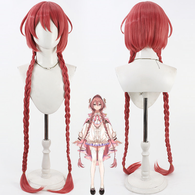 VTuber Amayui Moeka Cosplay Wig Realistic Scalp Long Braids