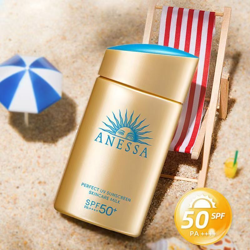 ⛱️ครีมกันแดด ANESSA ⛱️ 60 90ml รุ่นใหม่ของขวดสีทองขนาดเล็กครีมกันแดด ฝนตกหนัก กลางแจ้งกันน้ำครีมกันแ
