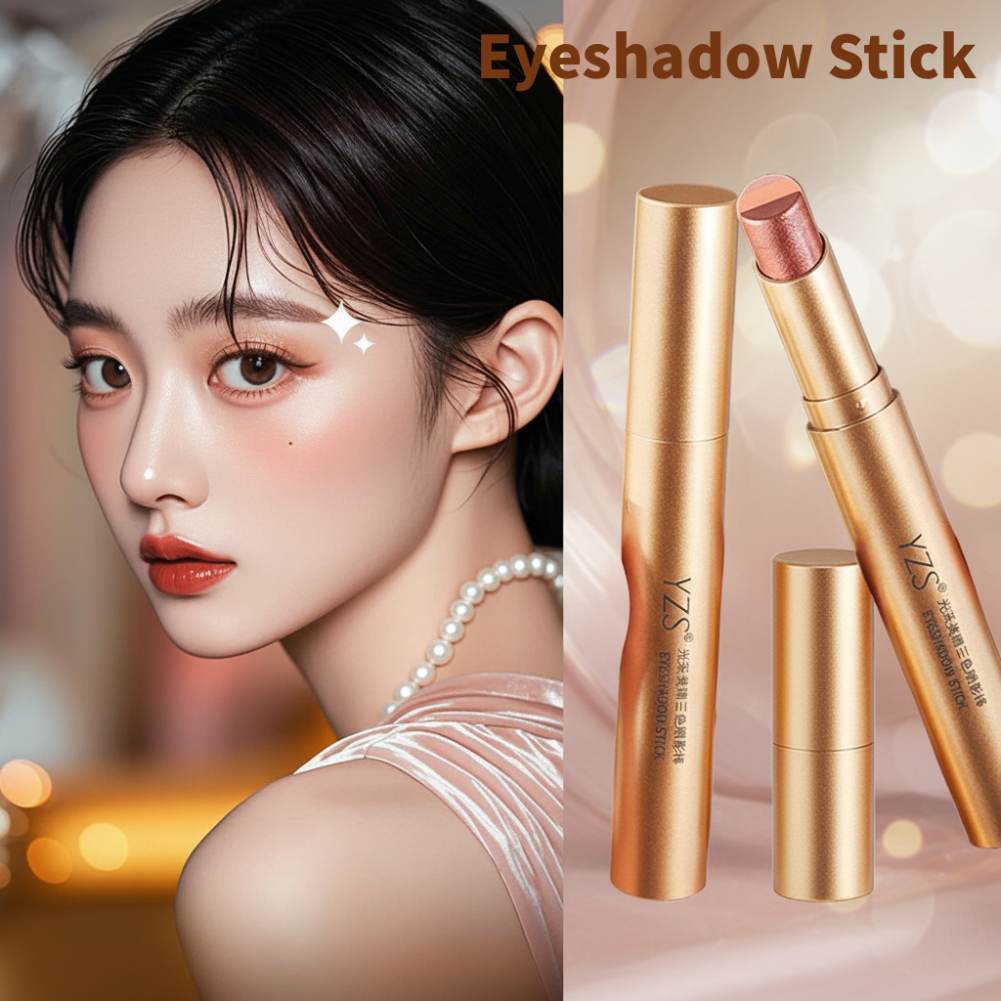 YZS อายแชโดว์ Stick 3 สี Shimmer Glitter Gradient อายแชโดว์ Stick สําหรับผู้เริ่มต้น Lazy Eye แต่งหน