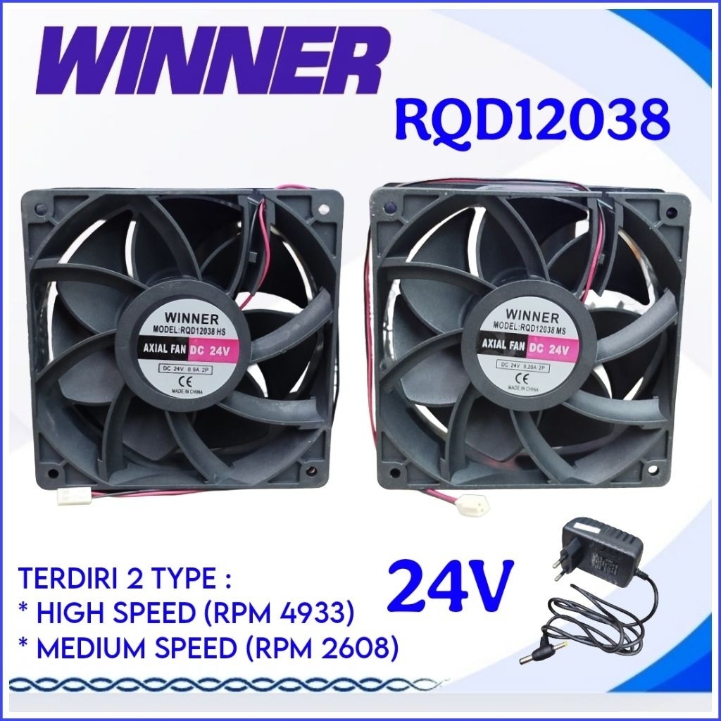 DC FAN - พัดลมระบายความร้อน DC - WINNER Fan DC 24V 12CM MEDIUM SPEED HIGH SPEED