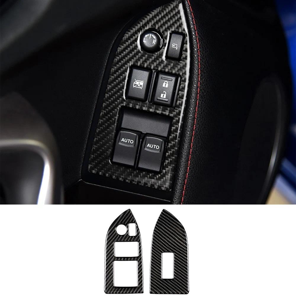 สําหรับ Subaru BRZ 86 2013-2020 รถหน้าต่างลิฟท์ปุ่มสวิทช์แผงตกแต่งฝาครอบสติกเกอร์อุปกรณ์ตกแต่งภายในร