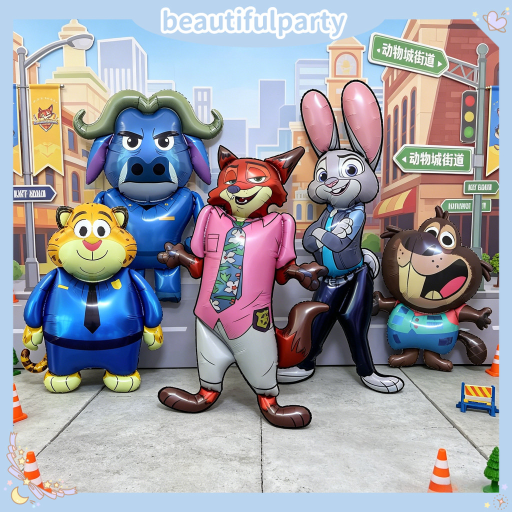ลูกโป่งฟอยล์ Zootopia รูปนักดําน้ํา: Nick, Judy, Flash, Top Choice สําหรับตกแต่งงานปาร์ตี้วันเกิดสําหรับเด็ก