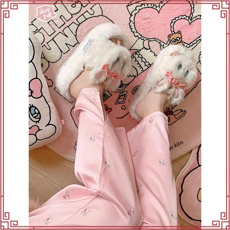 Esther bun x sheep puff - pper shoes รองเท้าสลิปเปอร์ สําหรับใส่ในบ้าน