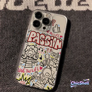 เคสไอโฟน ชีวิตกราฟฟิตี เคสใส กันกล้อง cho iPhone 11 12 13 14 15 16 ProMax X XR XS Max 7 8Plus-CL