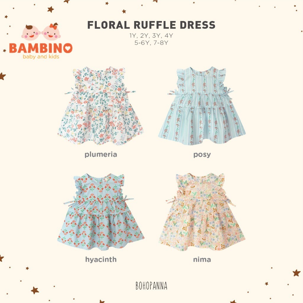 BOHOPNA - FLORAL RUFFLE DRESS - CHILDRENS DRESS