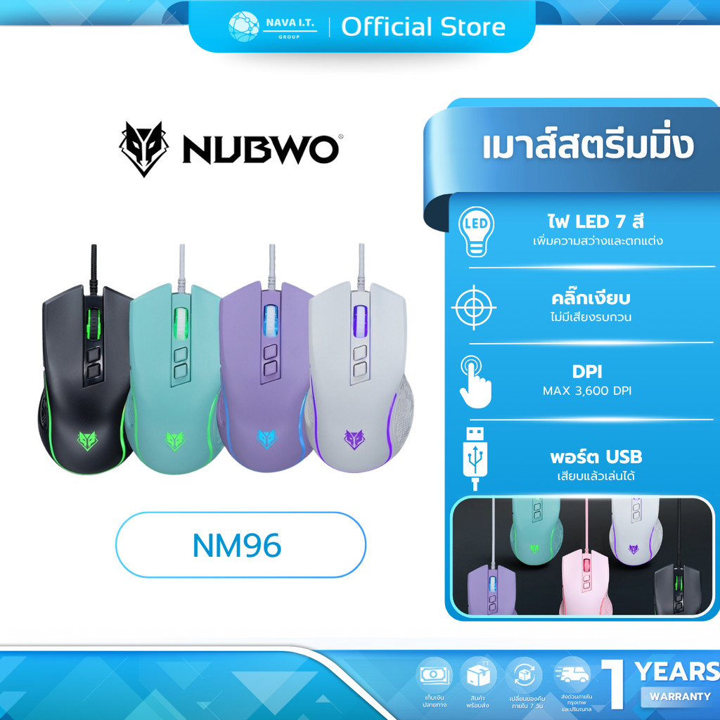 (มีส่งด่วน) NUBWO เม้าส์ NM96 GAMING MOUSE - รับประกันสินค้า 1 ปี