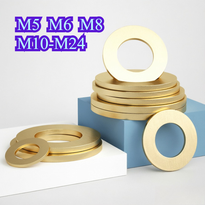 แหวนรองแบนทองเหลือง แหวนรองสกรูทองเหลือง M5 M6 M8 M10-M24【WY1】